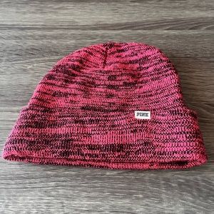 PINK by Victorias Secret pink and black beanie - knit winter hat